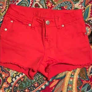 Red Jean Shorts